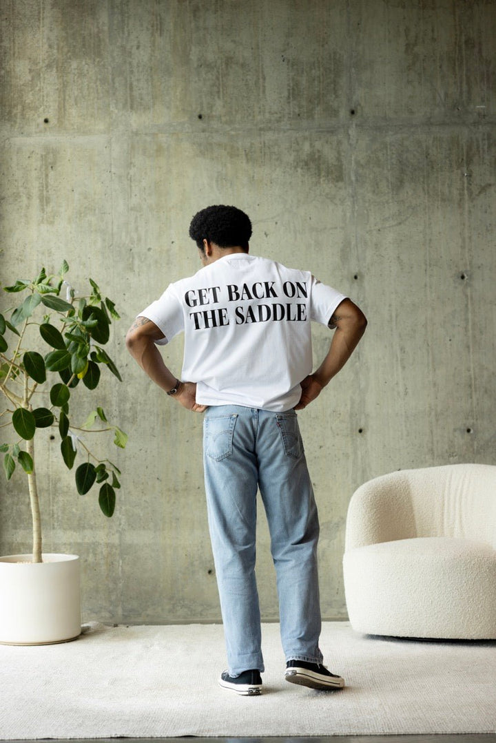 "GET BACK ON THE SADDLE" TEE - Stay Here