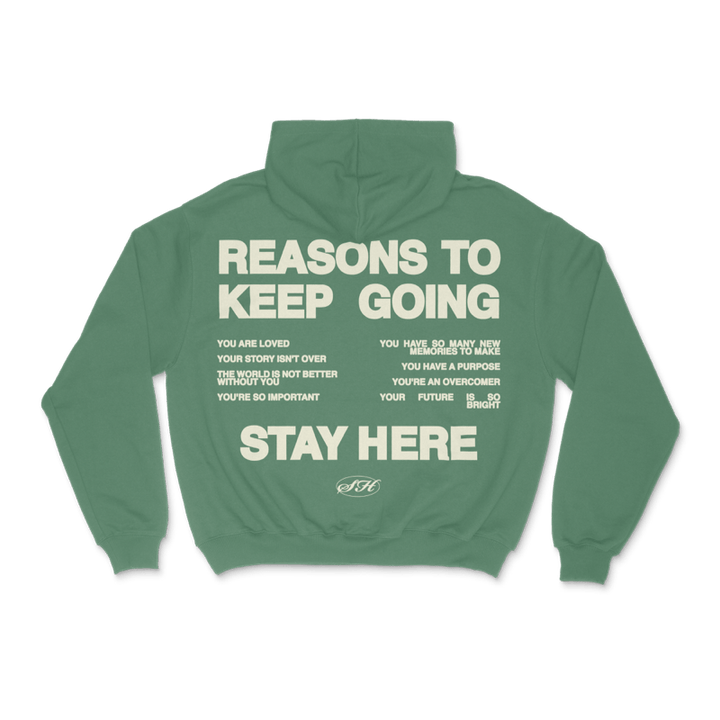 "IT GETS BETTER" HOODIE - STONE WASHED GREEN