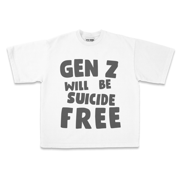 gen z will be suicide free - white & black tee